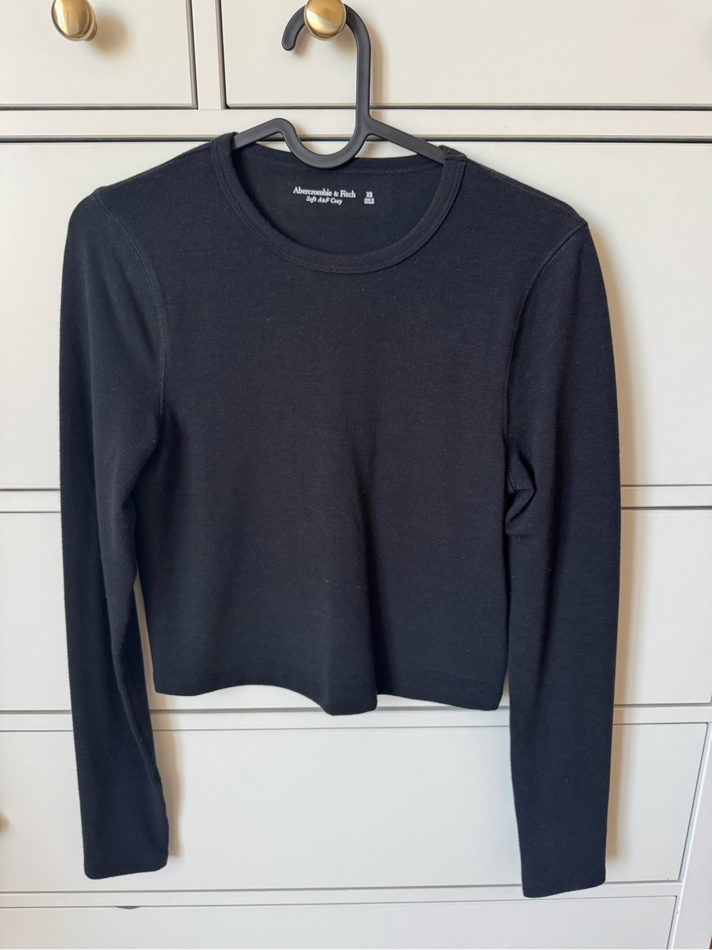 Abercrombie & Fitch Black Long Sleeve Crewneck Top